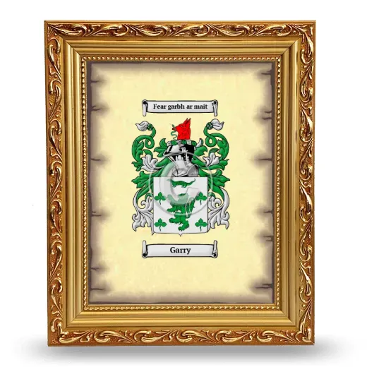 Garry Coat of Arms Framed - Gold
