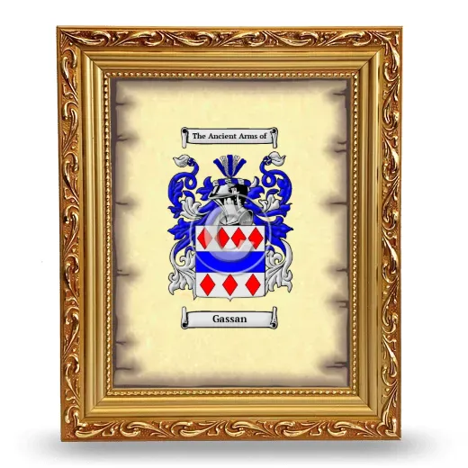 Gassan Coat of Arms Framed - Gold