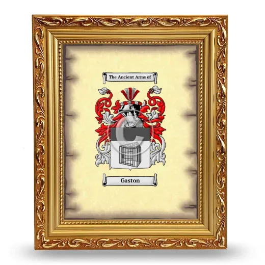 Gaston Coat of Arms Framed - Gold