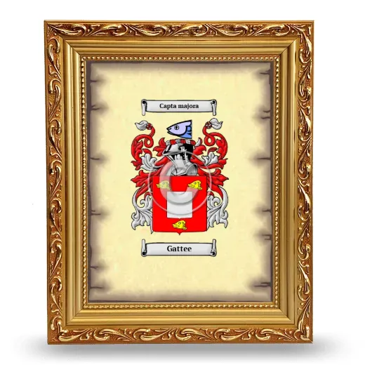 Gattee Coat of Arms Framed - Gold