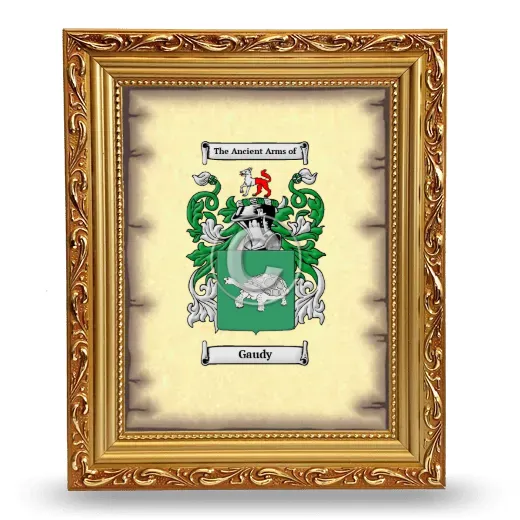Gaudy Coat of Arms Framed - Gold