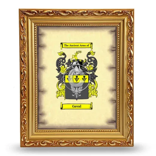 Gaval Coat of Arms Framed - Gold