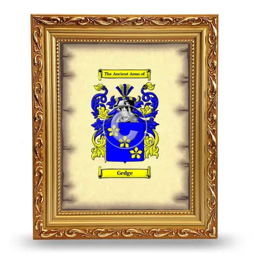 Gedge Coat of Arms Framed - Gold