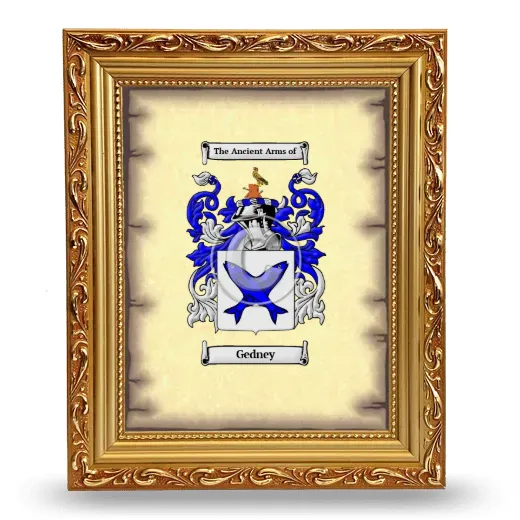 Gedney Coat of Arms Framed - Gold