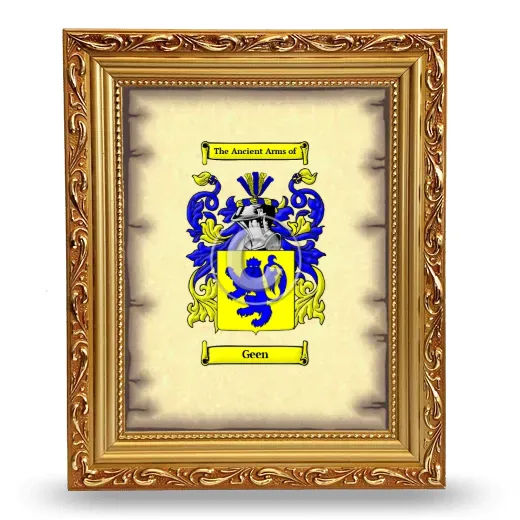 Geen Coat of Arms Framed - Gold