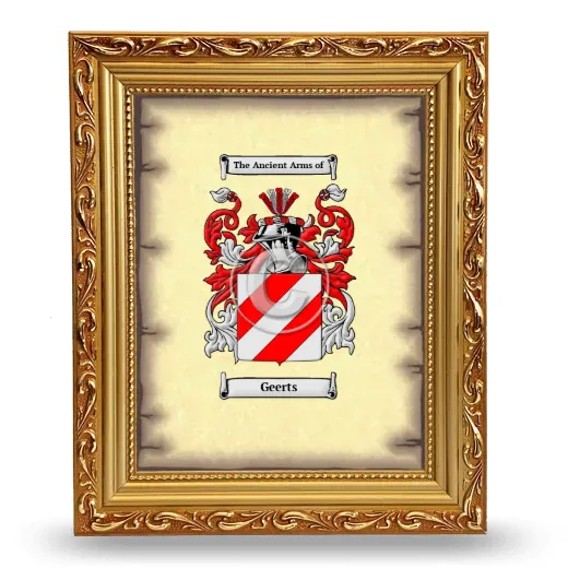 Geerts Coat of Arms Framed - Gold