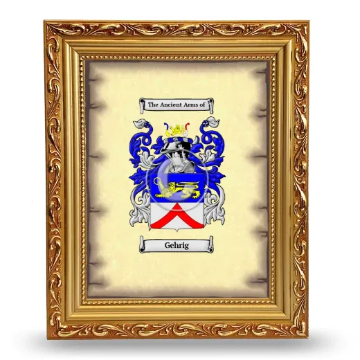 Gehrig Coat of Arms Framed - Gold