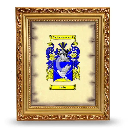 Geiss Coat of Arms Framed - Gold