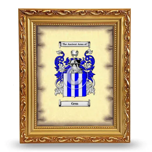 Gem Coat of Arms Framed - Gold