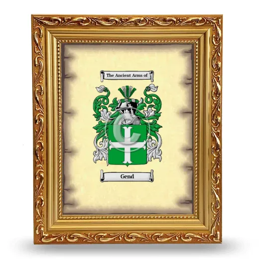 Gend Coat of Arms Framed - Gold