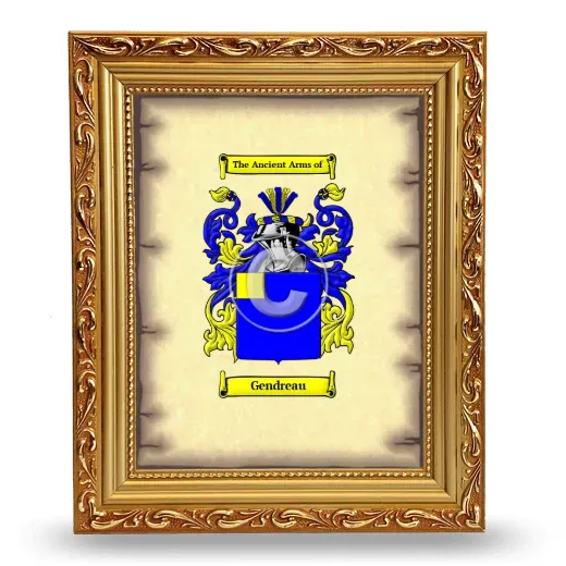Gendreau Coat of Arms Framed - Gold
