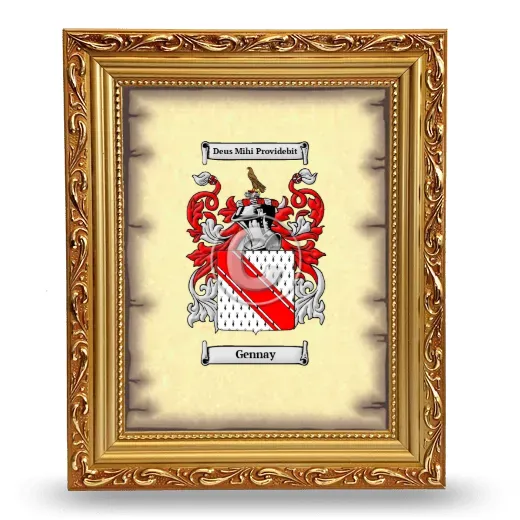 Gennay Coat of Arms Framed - Gold