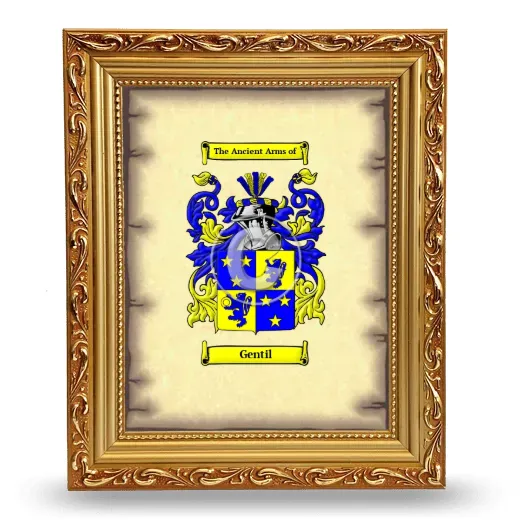 Gentil Coat of Arms Framed - Gold
