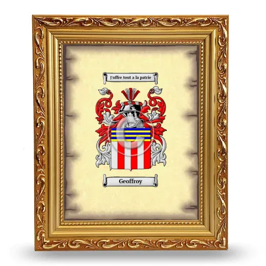Geoffroy Coat of Arms Framed - Gold