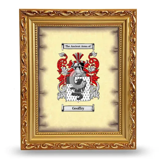 Geoffry Coat of Arms Framed - Gold