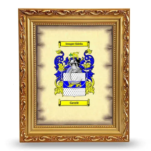 Gerrit Coat of Arms Framed - Gold