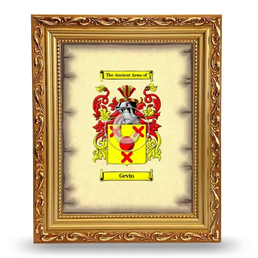 Gevin Coat of Arms Framed - Gold
