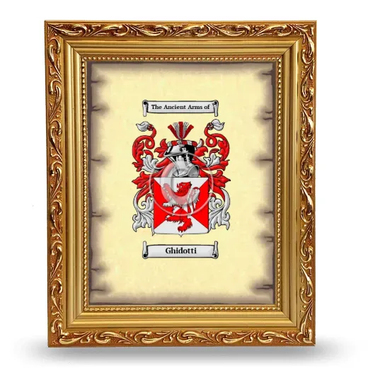 Ghidotti Coat of Arms Framed - Gold