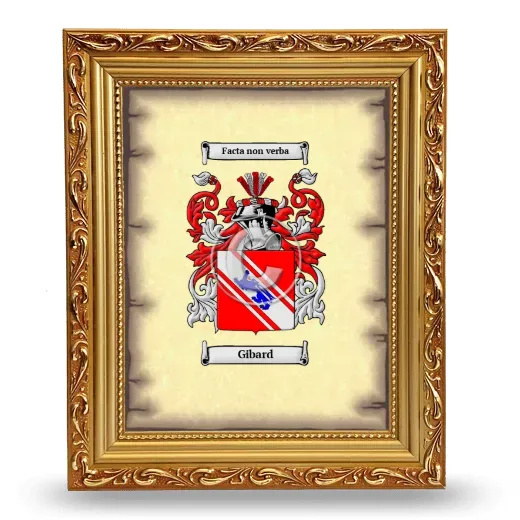Gibard Coat of Arms Framed - Gold
