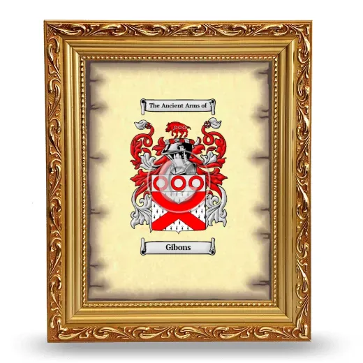 Gibons Coat of Arms Framed - Gold