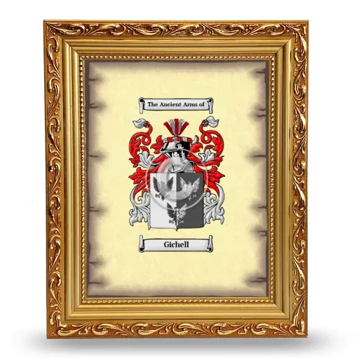 Gichell Coat of Arms Framed - Gold