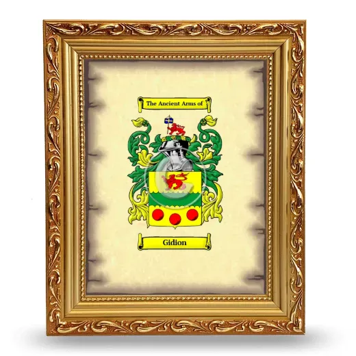 Gidion Coat of Arms Framed - Gold