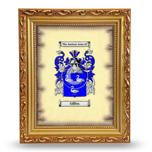 Giffen Coat of Arms Framed - Gold