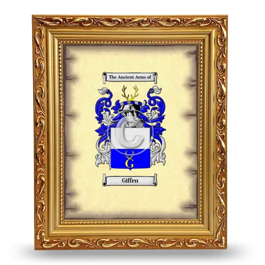 Giffen Coat of Arms Framed - Gold