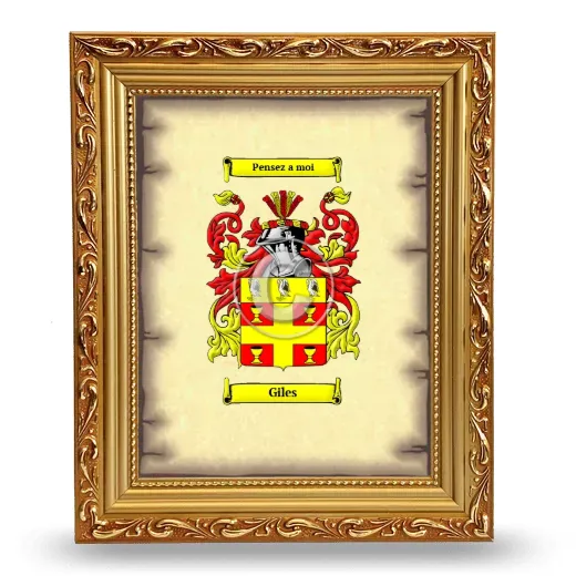 Giles Coat of Arms Framed - Gold