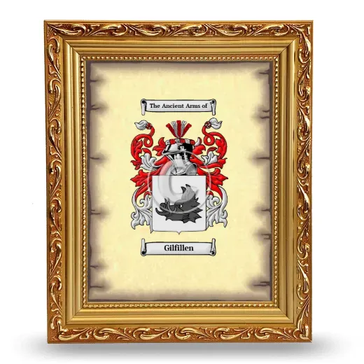 Gilfillen Coat of Arms Framed - Gold