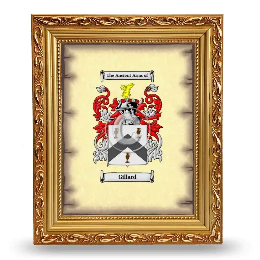 Gillard Coat of Arms Framed - Gold