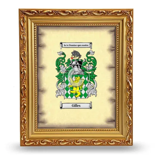 Gilles Coat of Arms Framed - Gold