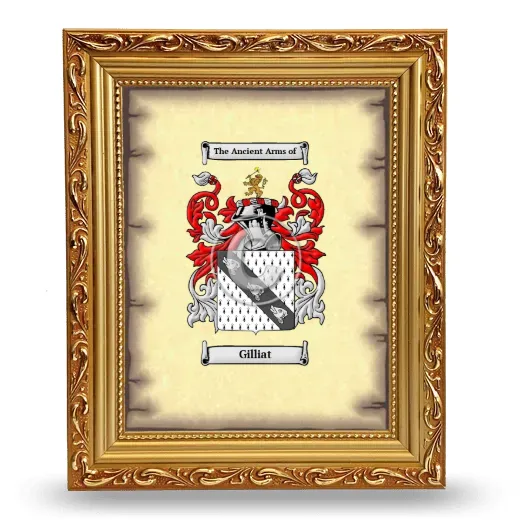 Gilliat Coat of Arms Framed - Gold