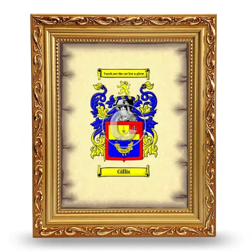 Gillis Coat of Arms Framed - Gold