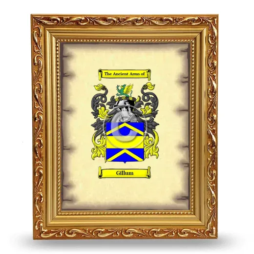 Gillum Coat of Arms Framed - Gold