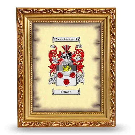 Gilman Coat of Arms Framed - Gold