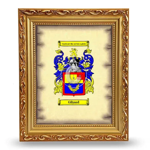 Gilyard Coat of Arms Framed - Gold