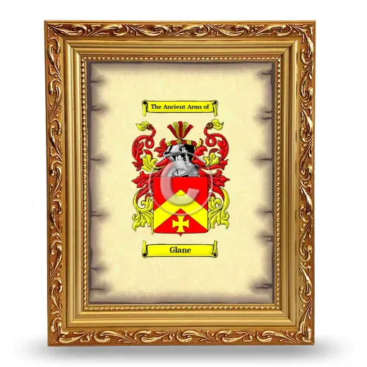 Glane Coat of Arms Framed - Gold