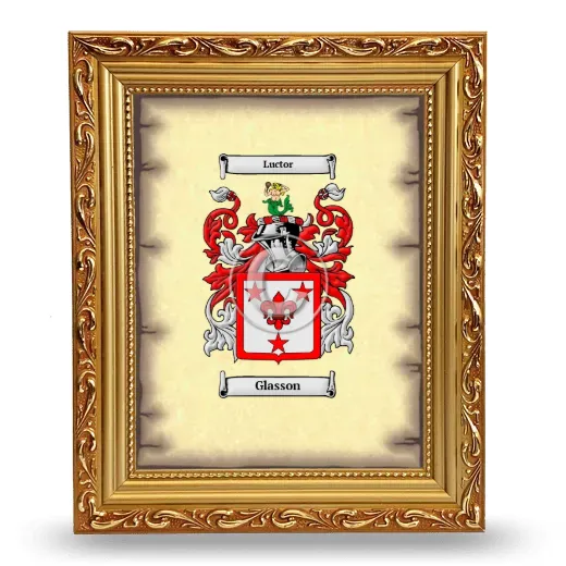Glasson Coat of Arms Framed - Gold