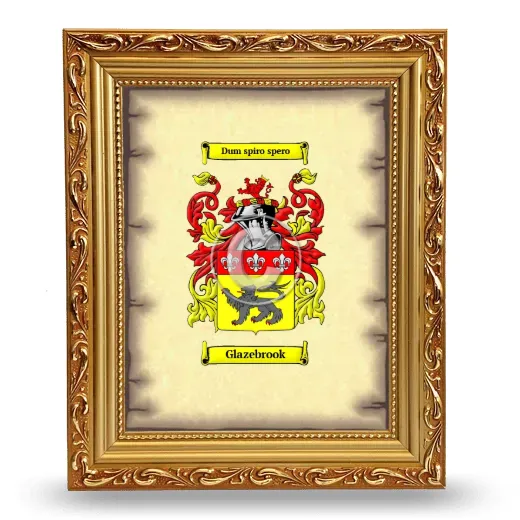 Glazebrook Coat of Arms Framed - Gold