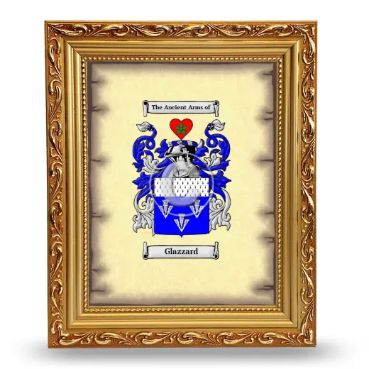 Glazzard Coat of Arms Framed - Gold