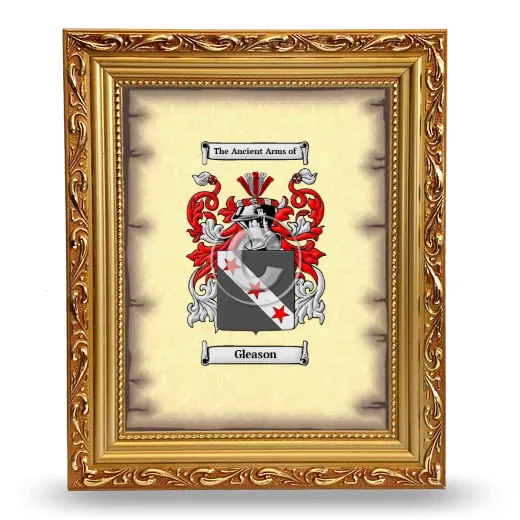 Gleason Coat of Arms Framed - Gold