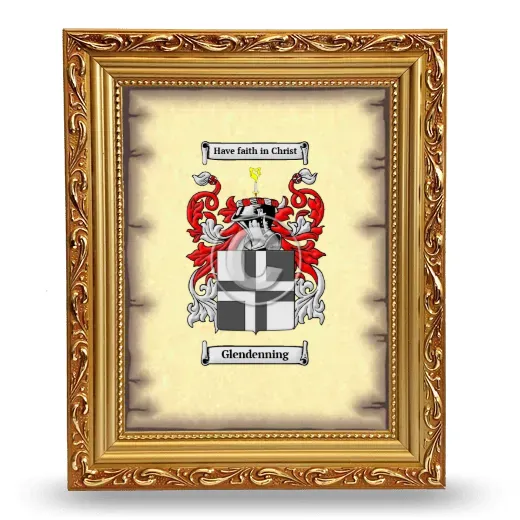 Glendenning Coat of Arms Framed - Gold