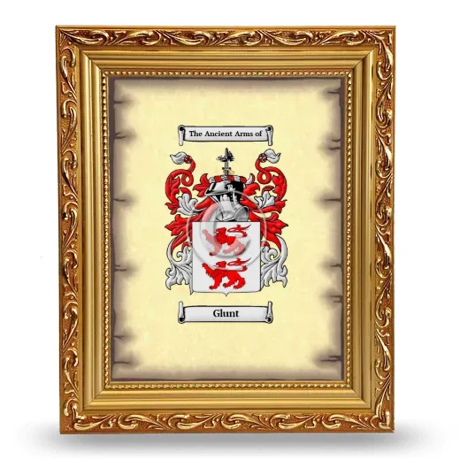 Glunt Coat of Arms Framed - Gold