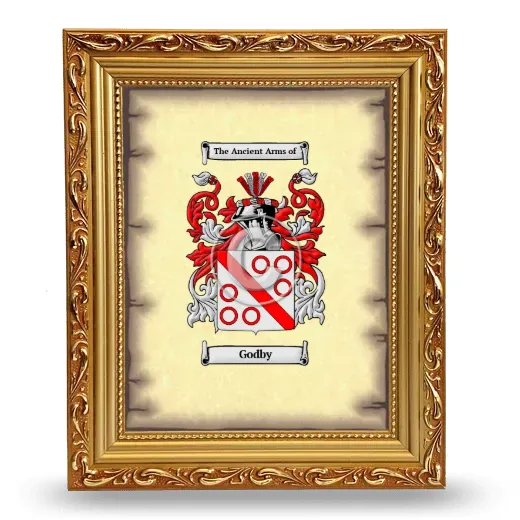 Godby Coat of Arms Framed - Gold