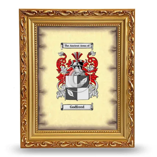 Godfreed Coat of Arms Framed - Gold