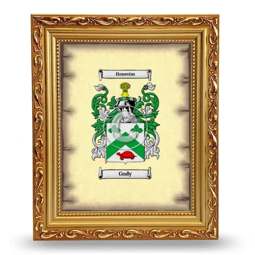 Gody Coat of Arms Framed - Gold