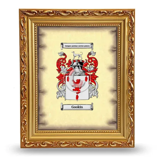 Gookin Coat of Arms Framed - Gold