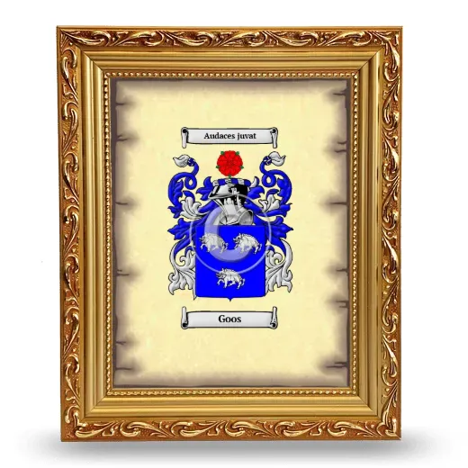 Goos Coat of Arms Framed - Gold