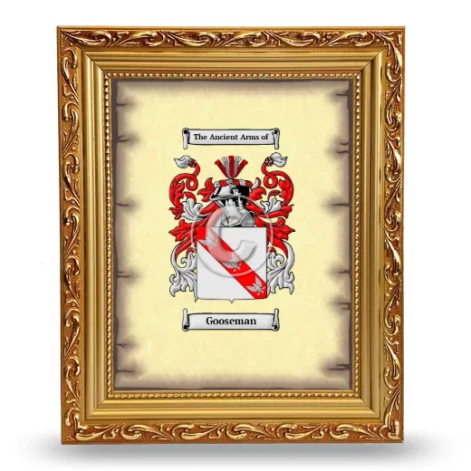 Gooseman Coat of Arms Framed - Gold